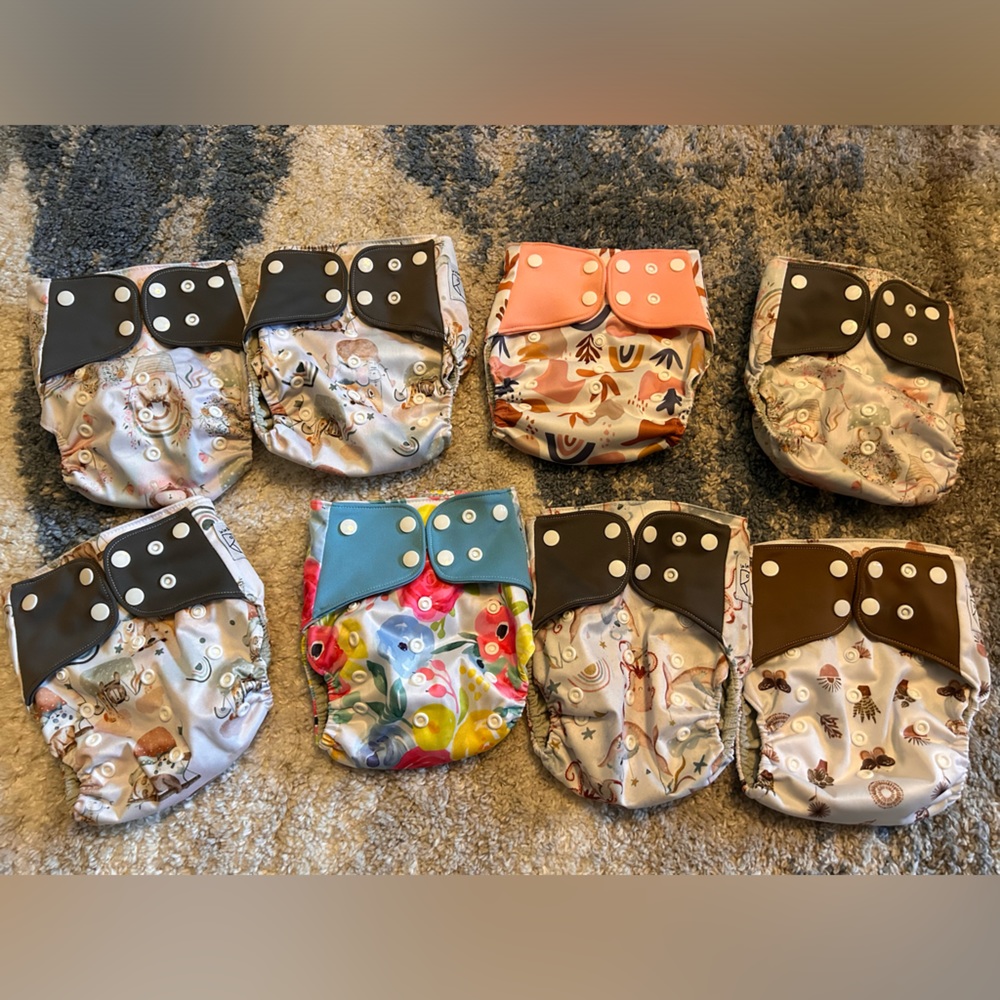 Cloth diaper lot| one size pocket diapers AWJ lined